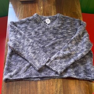 BDG Women Heather Gray V-Neck Sweater